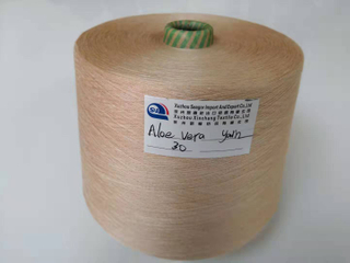 Aloe vera fiber yarn for knitting and weaving cloth and fabric