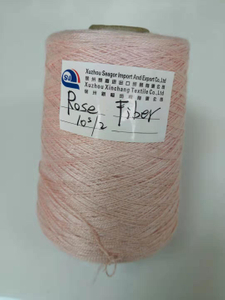 Rugosa rose fiber machine yarn for knitting and weaving